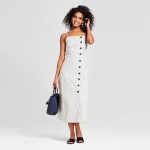 Who What Wear Striped Midi Dress L